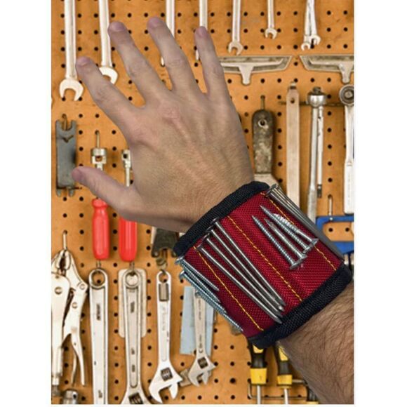 Magnetic Wristband Holds screws, nails, scissors. Ideal for woodworking DIY home - Picture 1 of 10